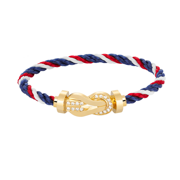 <MAGIC>CHANCE LARGE 8 FIGURE BUCKLE HALF DIAMOND BRACELET GOLD