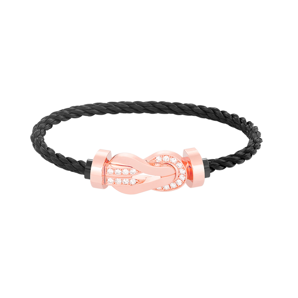 <MAGIC>CHANCE LARGE 8 FIGURE BUCKLE HALF DIAMOND BRACELET ROSE GOLD