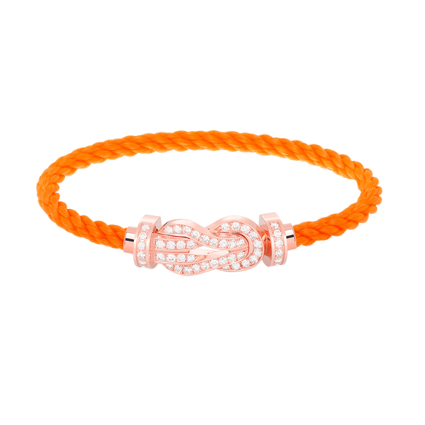 <MAGIC>CHANCE LARGE 8 FIGURE BUCKLE FULL DIAMOND BRACELET ROSE GOLD