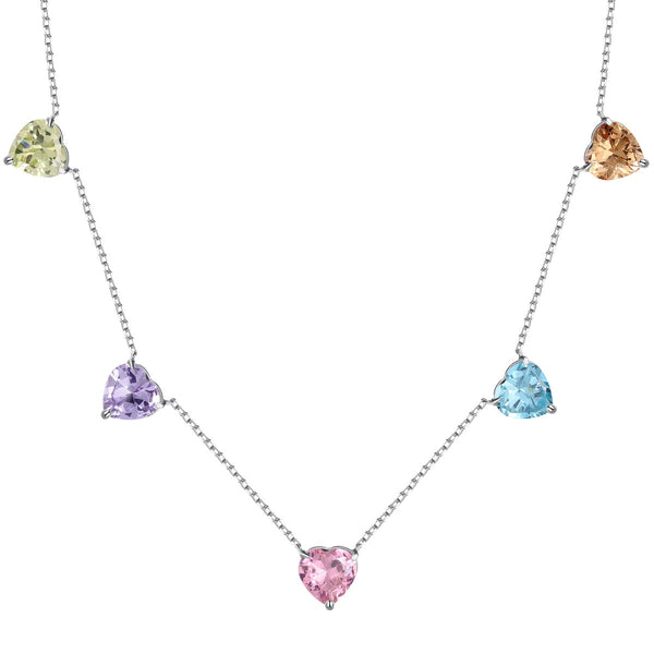 <magic>キラキラ輝くカラフルなハートカットネックレス</magic>