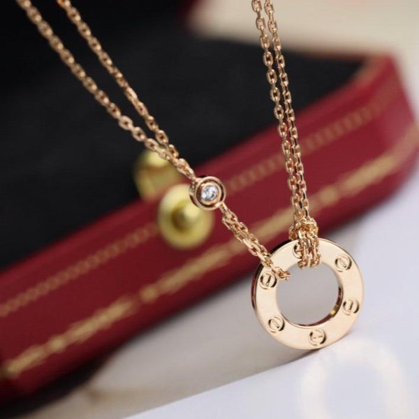 <MAGIC>LOVE NECKLACE ADJUSTABLE ROSE GOLD 2 DIAMOND