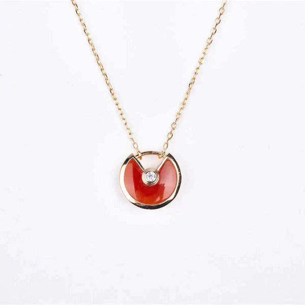 <MAGIC>AMULETTE GOLD CARNELIAN ONYX NECKLACE