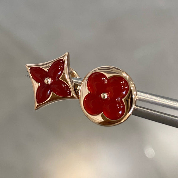 <MAGIC>STAR AND SUN PINK GOLD CARNELIAN STUD EARRINGS