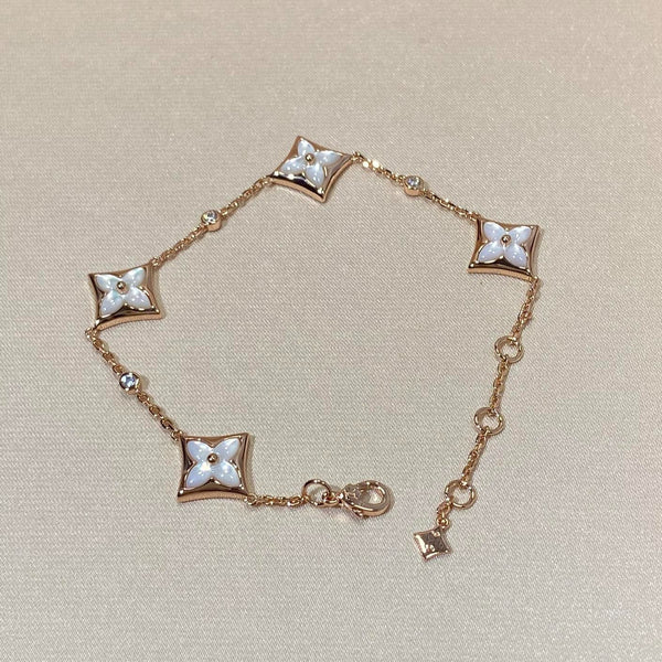 <MAGIC>STAR 4 MOTIF MOP DIAMOND PINK GOLD BRACELET