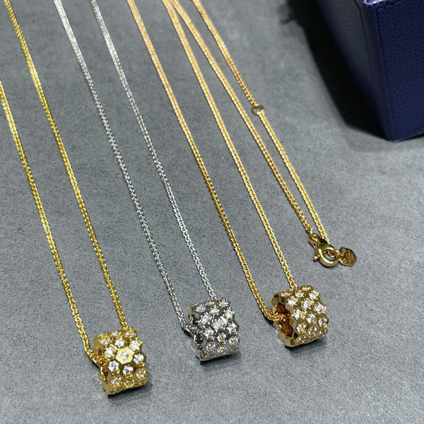 <MAGIC>BEE LOVE DIAMOND PAVED 3 ROW NECKLACE