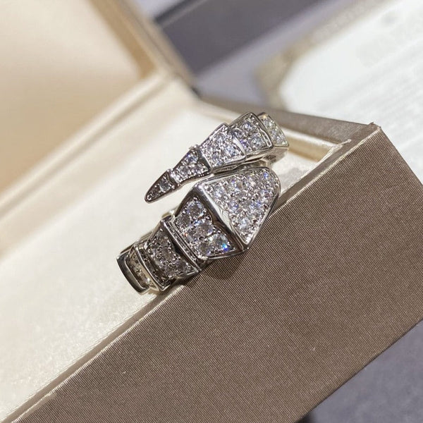 <MAGIC>SERPENTI LARGE RING SILVER DIAMOND PAVED