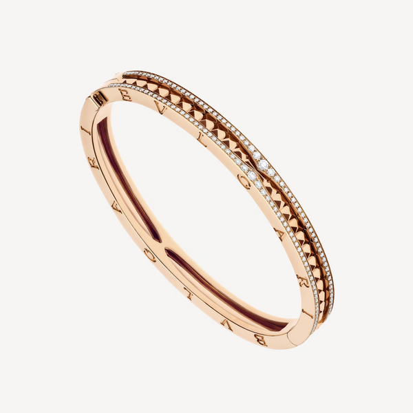 <MAGIC>ZERO 1 SPIRAL AND PAVED DIAMOND PINK GOLD BRACELET