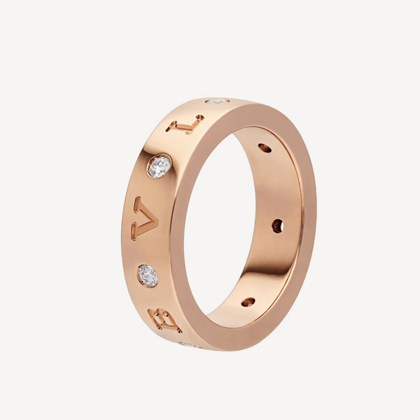 <MAGIC>ZERO 1 ESSENTIAL PINK GOLD BAND WITH DIAMONDS RING