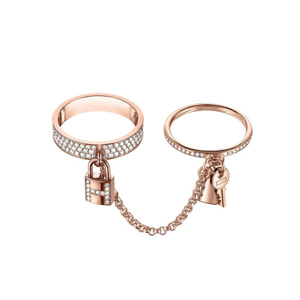 <MAGIC>HM KELLY CLOCHETTE DOUBLE RING IN  WITH DIAMONDS