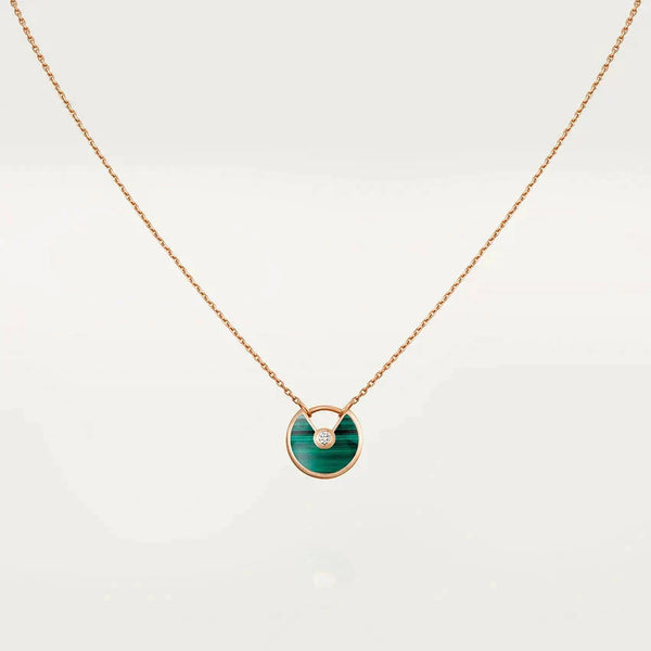 <MAGIC>AMULETTE ROSE GOLD MALACHITE NECKLACE