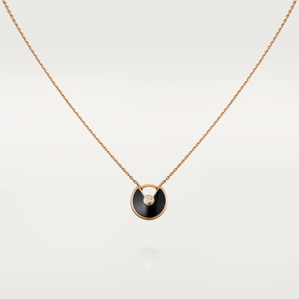 <MAGIC>AMULETTE ROSE GOLD ONYX NECKLACE