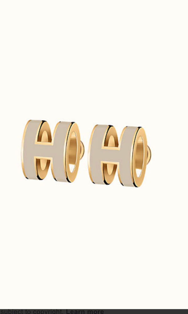 <MAGIC>MINI POP H GOLD EARRINGS GREY