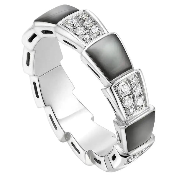 <MAGIC>SERPENTI RING SILVER DIAMOND BLACK MOP 4MM