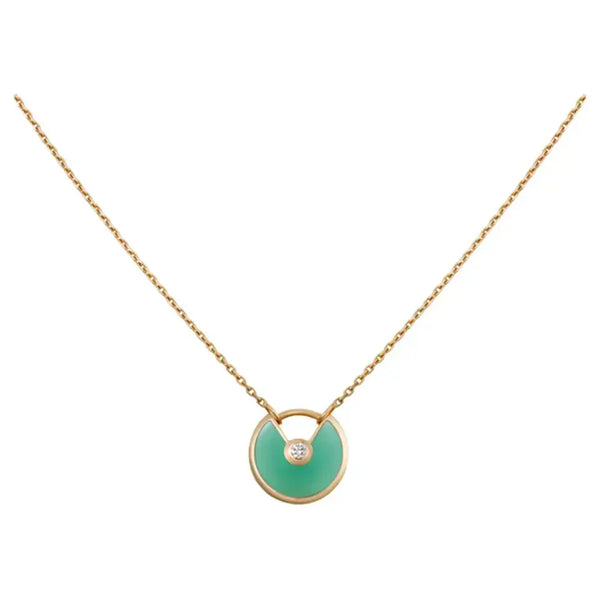 <MAGIC>AMULETTE GOLD MALACHITE NECKLACE