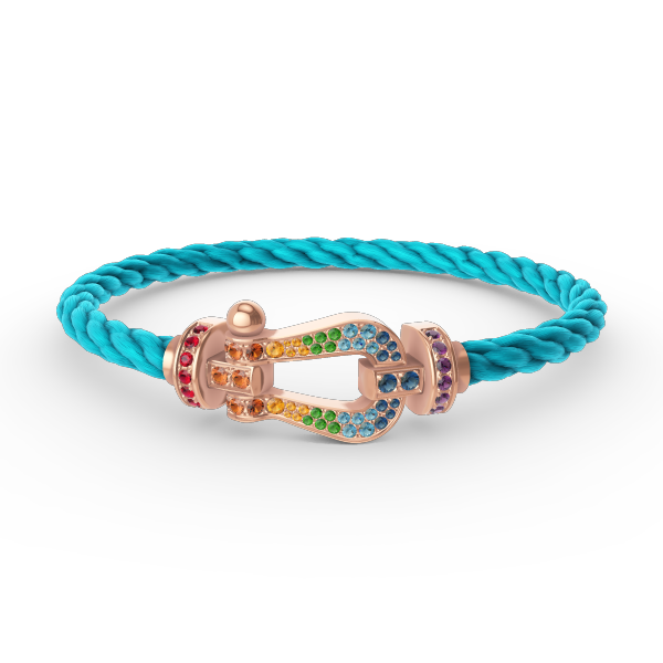 <MAGIC>FORCE LARGE HORSESHOE  COLORED DIAMOND BRACELET ROSE GOLD
