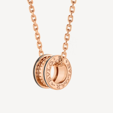 <MAGIC>ZERO 1 ROCK PEDANT PINK GOLD BLACK NECKLACE
