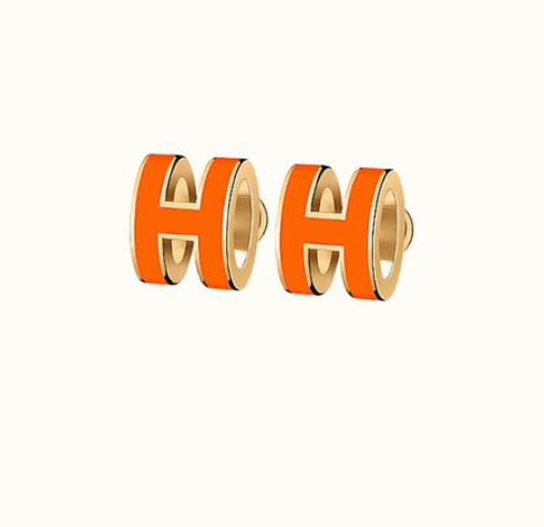 <MAGIC>MINI POP H EARRINGS ORANGE